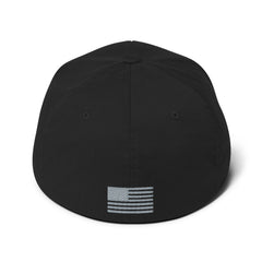 Perceptive Outdoors Pig Logo Black Structured Twill Flexfit Cap