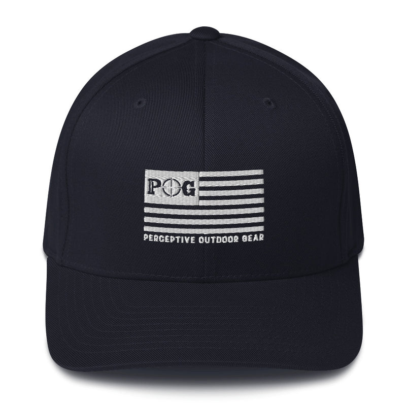 POG Flag Flex Fit White Stitching Structured Twill Cap